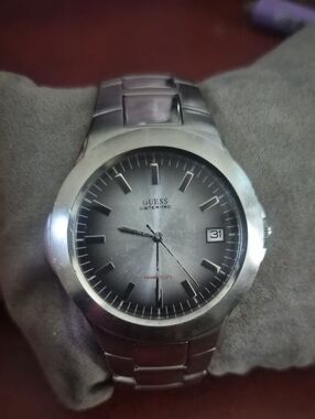 Guess Silver Grey Men's Stainless Steel Watch with Date